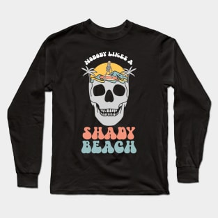 Shady Beach Retro Summer Vacation Long Sleeve T-Shirt